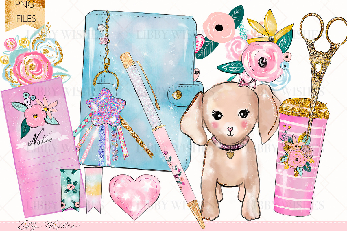 Planner girl clipart, an Illustration by Libby Wishes (Photo 6 of 10)