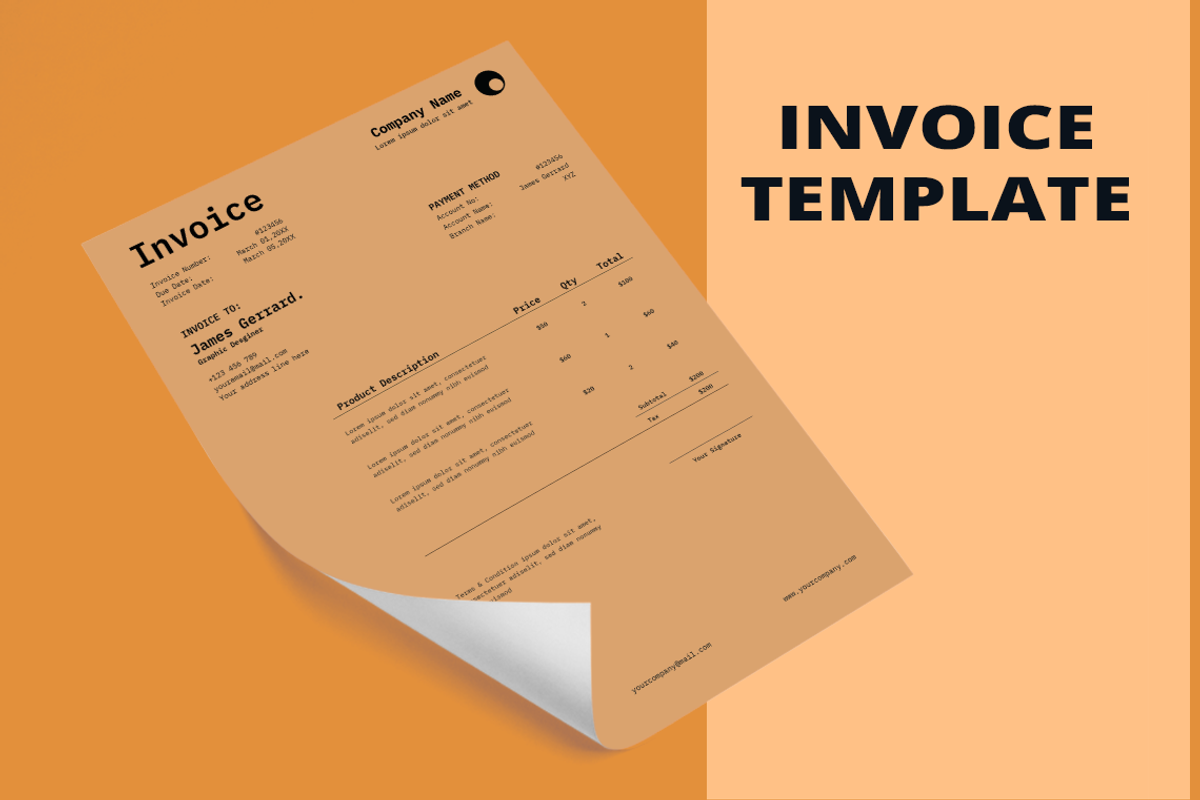 Invoice Template - Classic Theme, a Stationery Template by Jiwstudio (Photo 2 of 2)