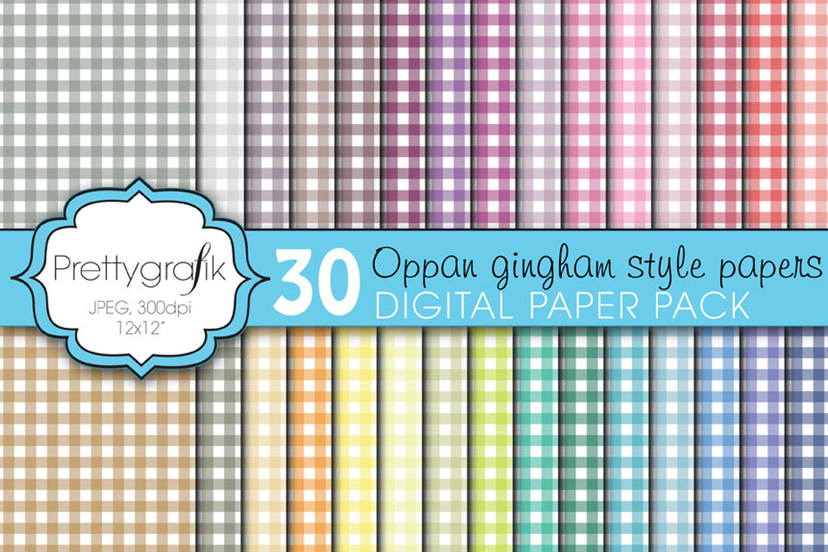 gingham digital paper, commercial