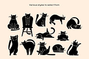 Simple Cats Linocut Clipart, an Illustration by ClayStudio (Thumbnail 3 of 7)