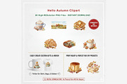 Hello Autumn Watercolor Clipart, a Seasonal Illustration by Tanya Kart (Thumbnail 9 of 17)
