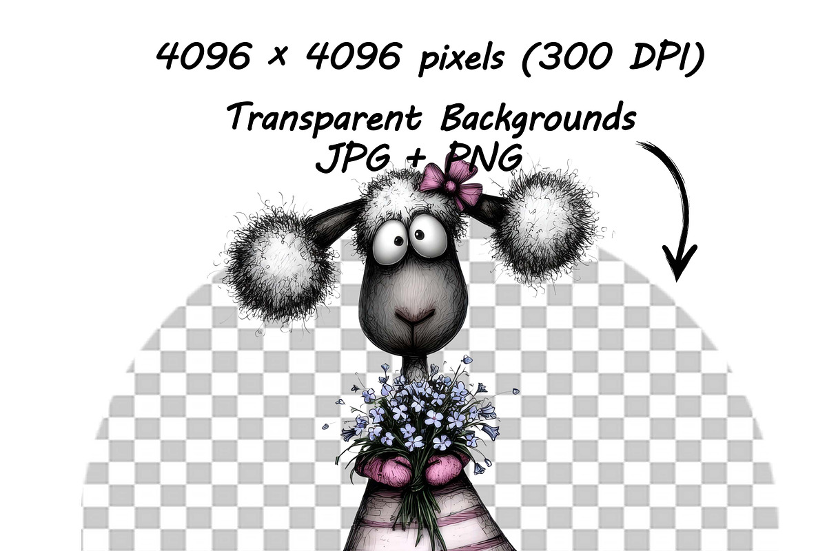 whimsical floral animal clipart PNG, an Illustration by one-touch (Photo 17 of 18)