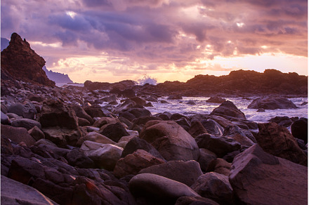 Dramatic sunset view of Benijo beach, a Nature Photo by serkum