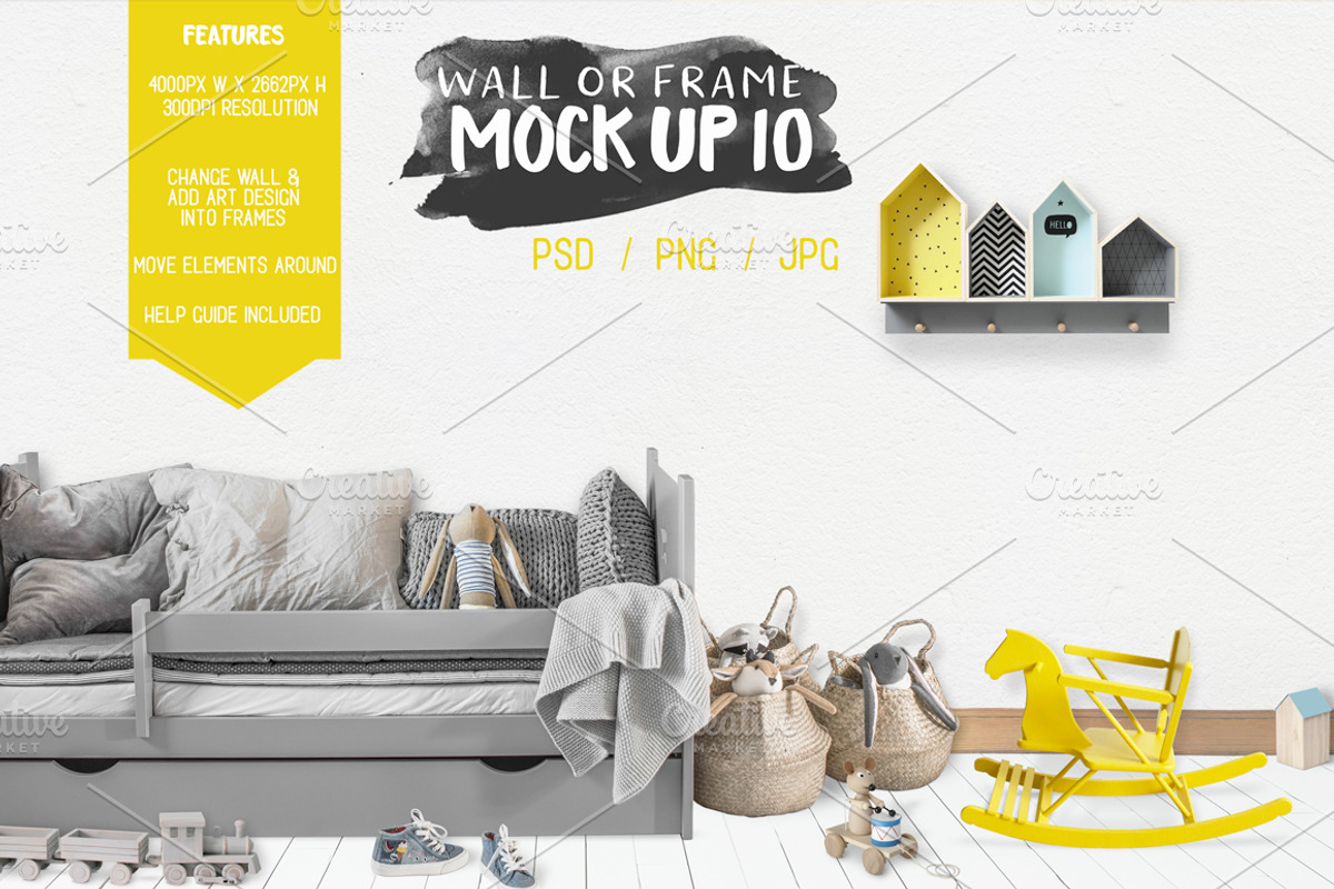 Kids Room Wall/Frame Mock Up 10, a Print Template by Whimsicality (Photo 1 of 4)
