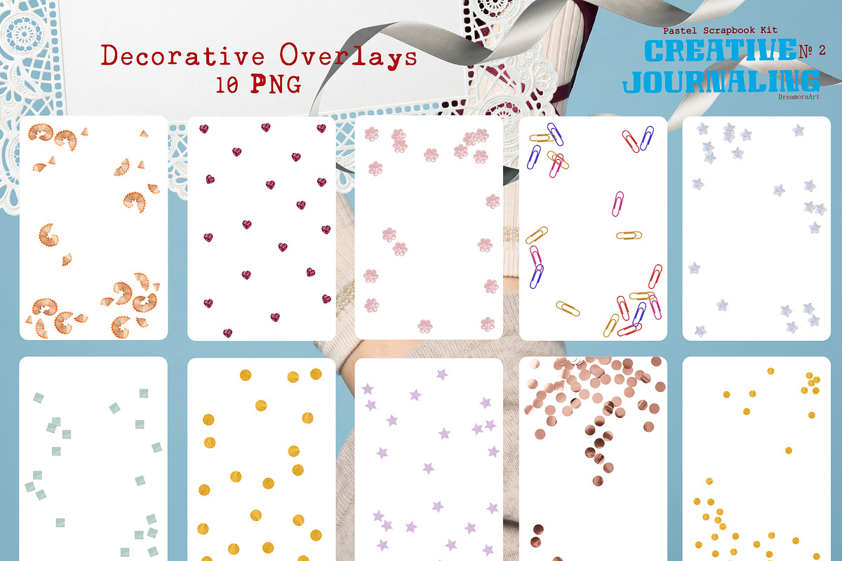 Retro Pastel Scrapbook Kit, an Object Graphic by DreamoraArt (Photo 11 of 13)
