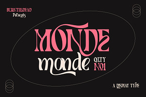 Monde - 100 Ligatures, a Serif Font by Burntilldead