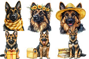 Cute German Shepherds Dog Clipart, an Illustration by Designworld (Thumbnail 4 of 5)