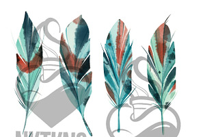 Feathers Watercolor Collection