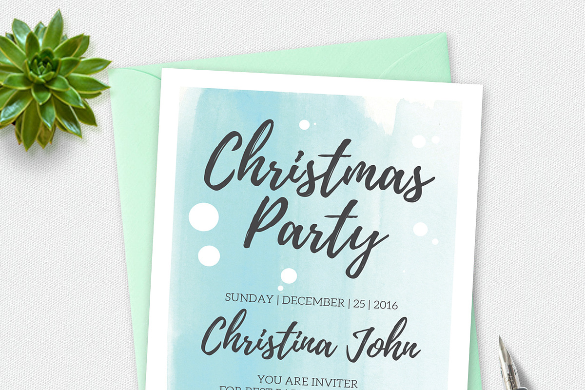 Christmas Party Invitation Card, an Invitation Template by graphicforest (Photo 1 of 2)