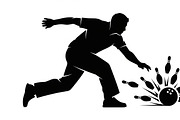 Dynamic bowling player silhouette, an Illustration by Amazin_art (Thumbnail 29 of 31)