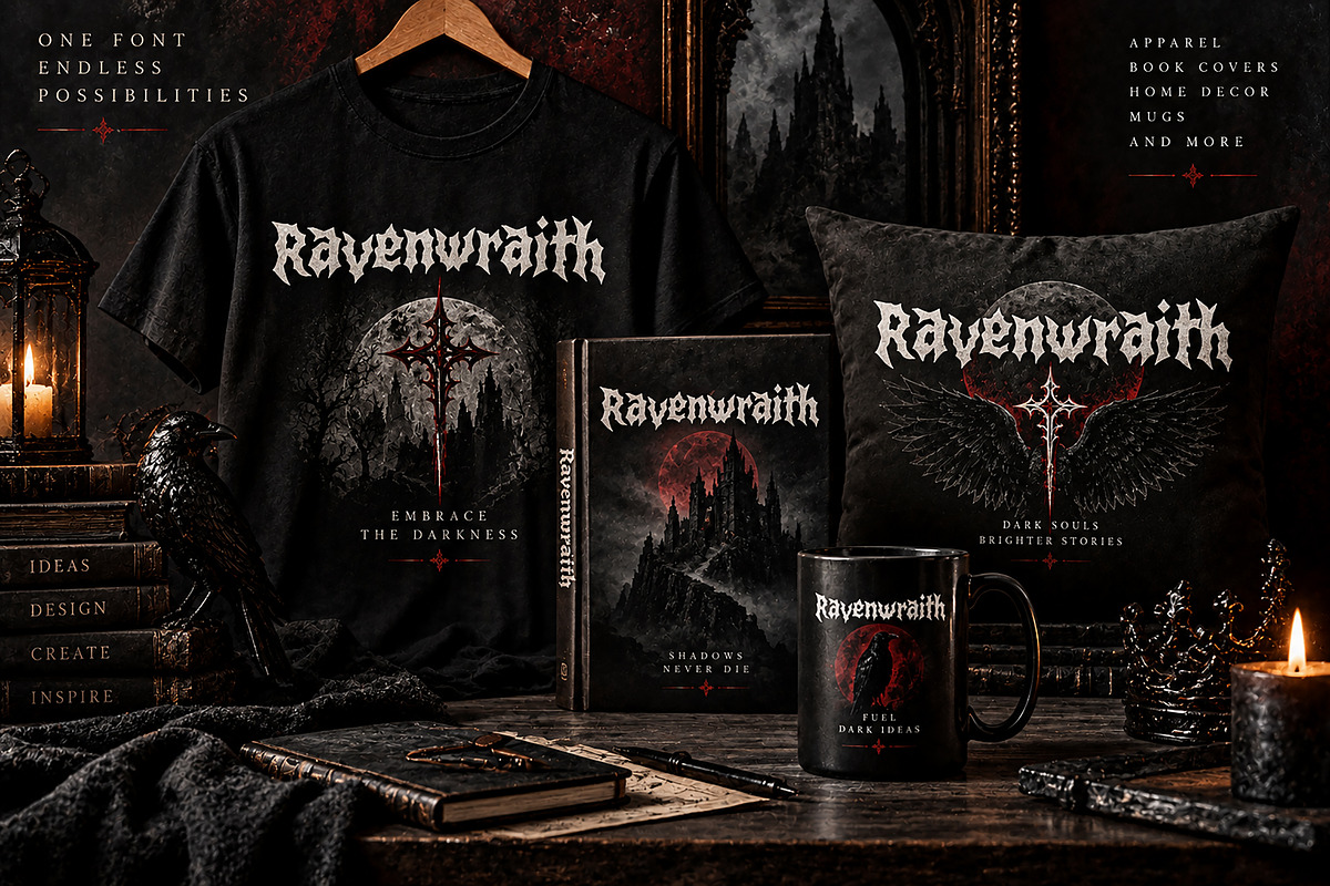 Ravenwraith, a Blackletter Font by Wow Magic (Photo 2 of 4)