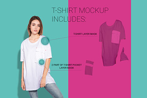 Woman Oversize T-shirt Mockup Set