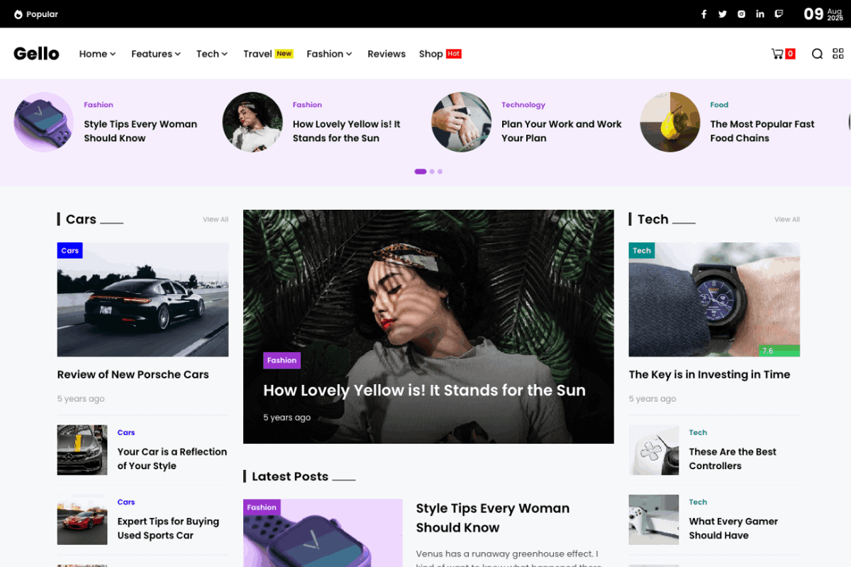 Gello - News & Blog WordPress Theme, a WordPress Template by TMRW Studio (Photo 2 of 7)
