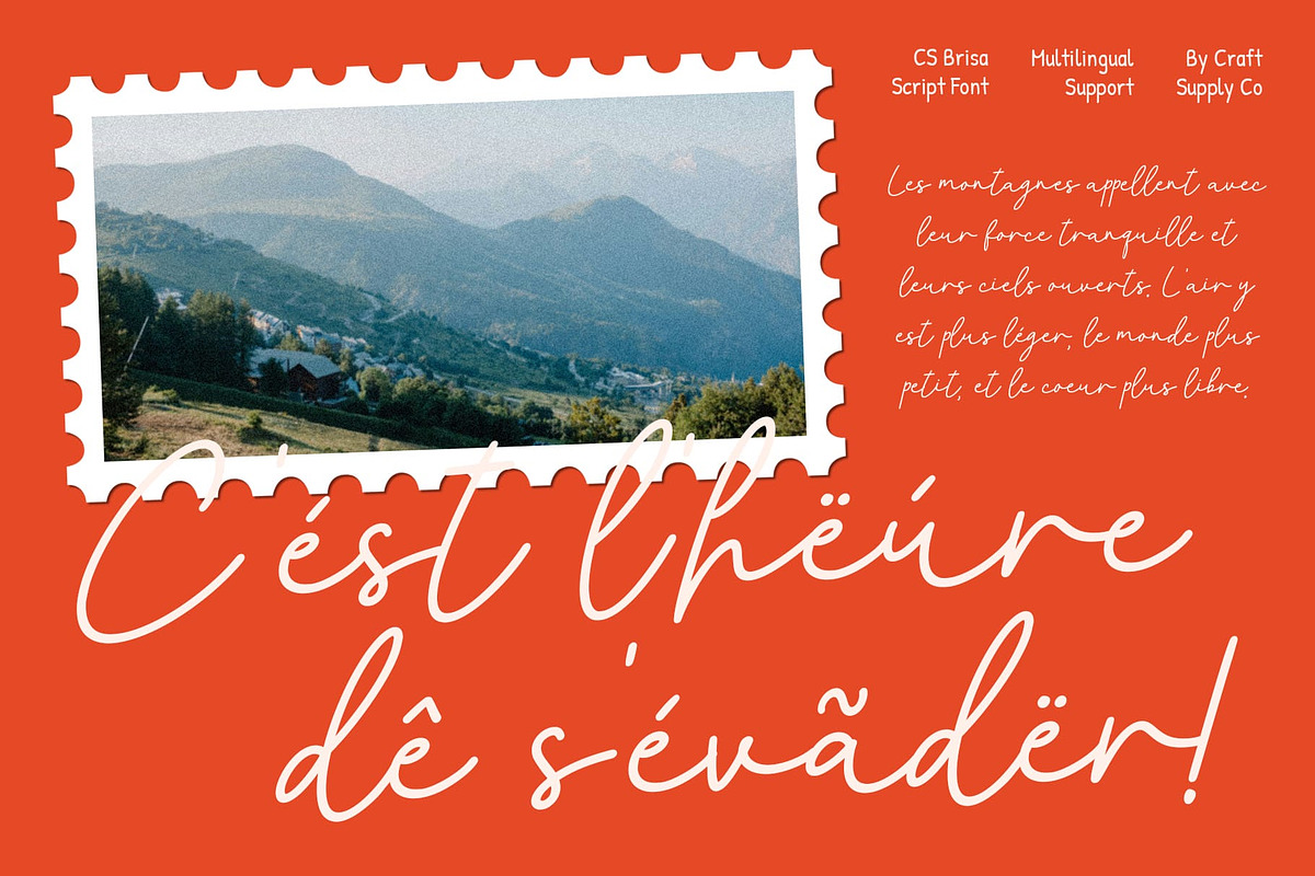 CS Brisa – Monoline Script Font, a Script Font by Craft Supply Co. (Photo 6 of 8)