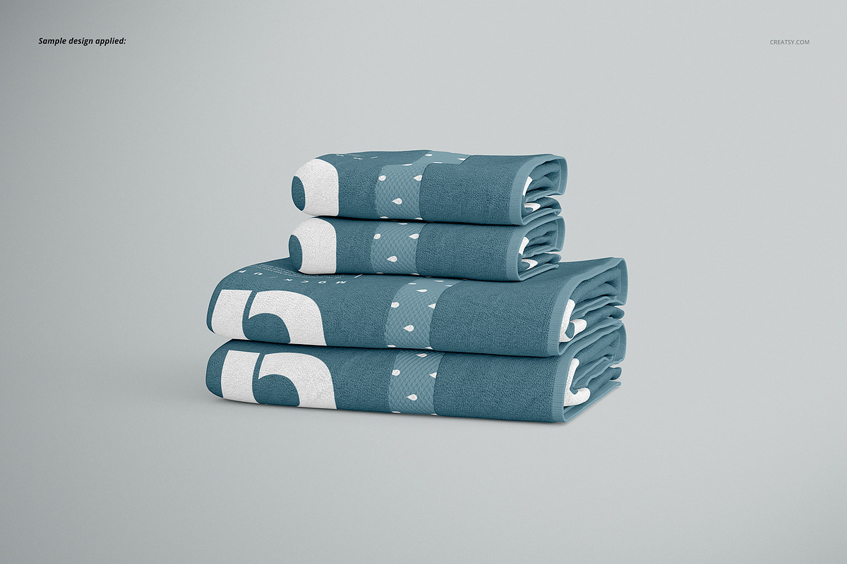 Bath Towel Mockup Set, a Household Mockup by creatsy2 (Photo 8 of 11)