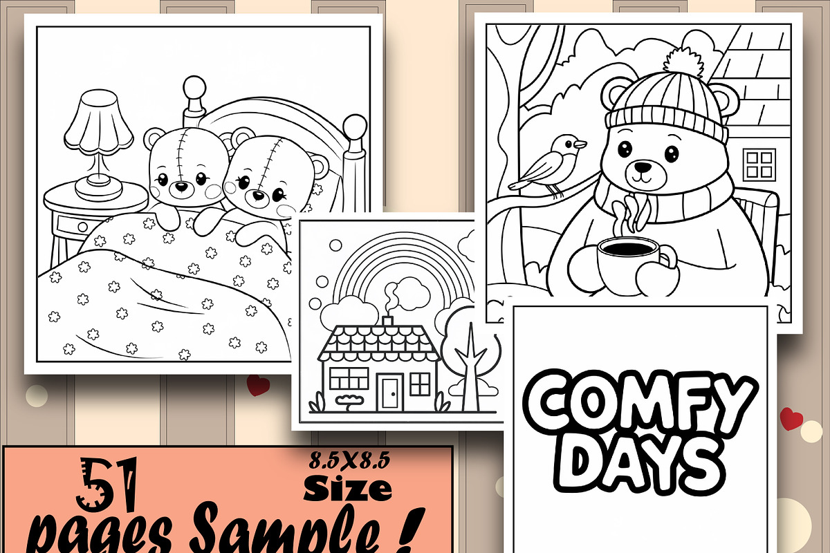 Comfy Days Bold & Easy Coloring Book, an Animal Illustration by Design Home (Photo 3 of 4)