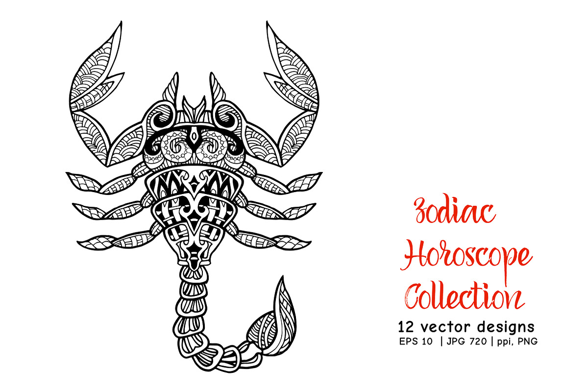 Decorative Zodiac signs, a Decorative Illustration by Elen-Lane (Photo 5 of 5)