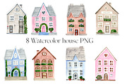 Watercolor colorful houses, an Illustration by Julia Bogdan (Thumbnail 1 of 3)