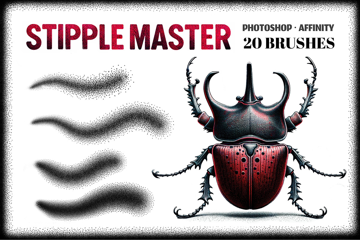 Stipple Master Photoshop Brushes, a Brush Add-On by RDShop (Photo 1 of 5)