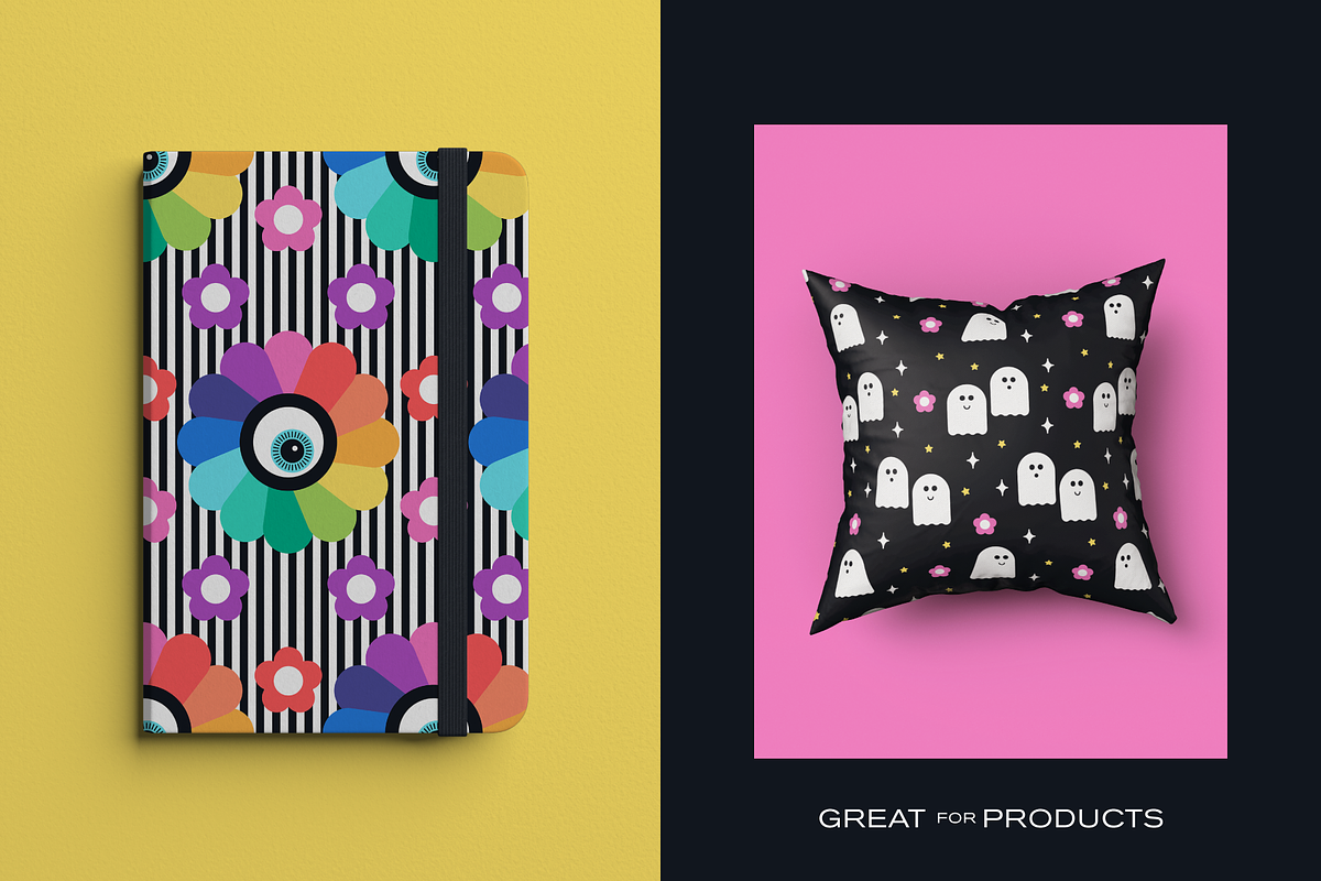 Psychedelic Halloween Pattern Set, a Pattern Graphic by Rxmi Studio (Photo 3 of 10)