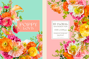 Poppy Love Floral Clip Art