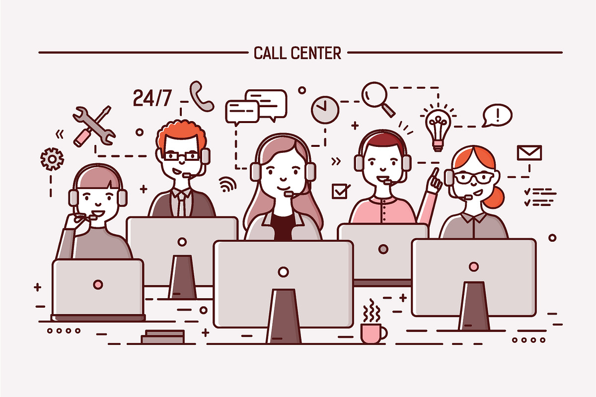 Call center and technical support, a Work Illustration by Good Studio (Photo 5 of 9)