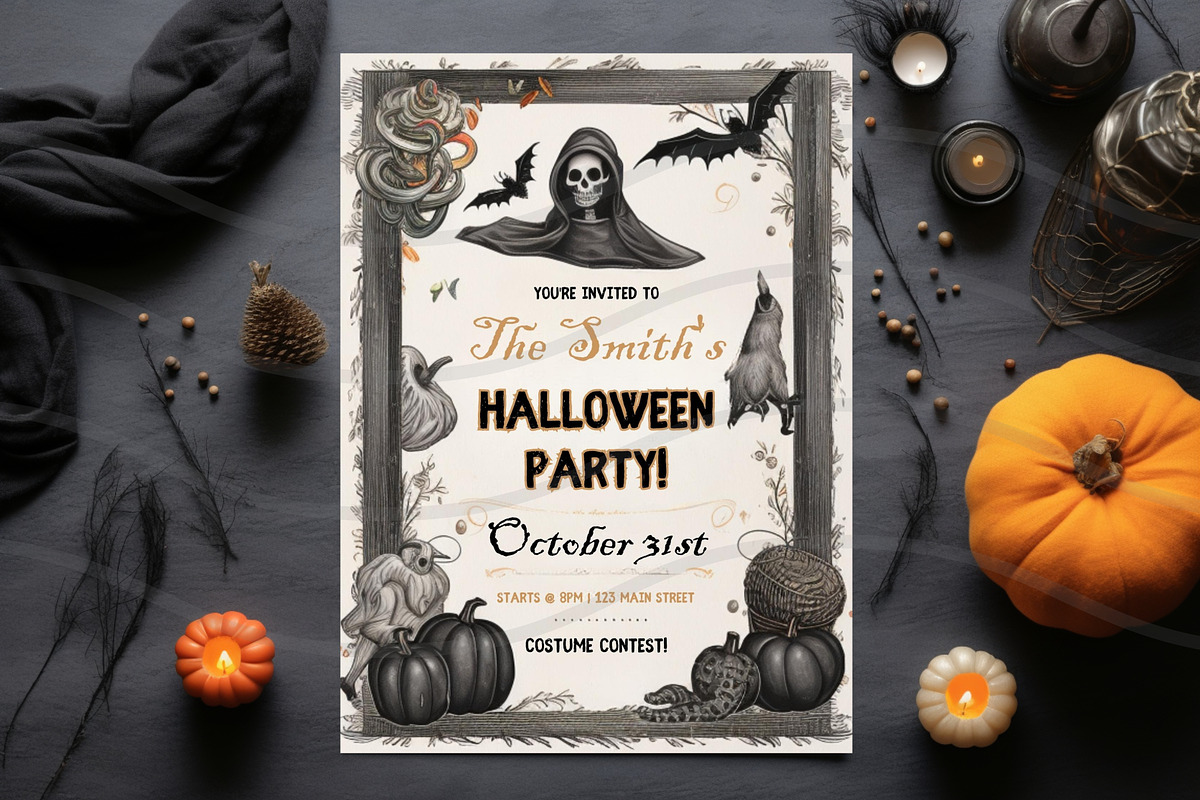 Halloween Bash Invitation, a Print Template by Sunny Jar Designs (Photo 1 of 3)