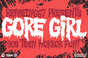 Gore Girl - 90s Teen Horror Font, a Font by Remedy667 (Thumbnail 1 of 7)