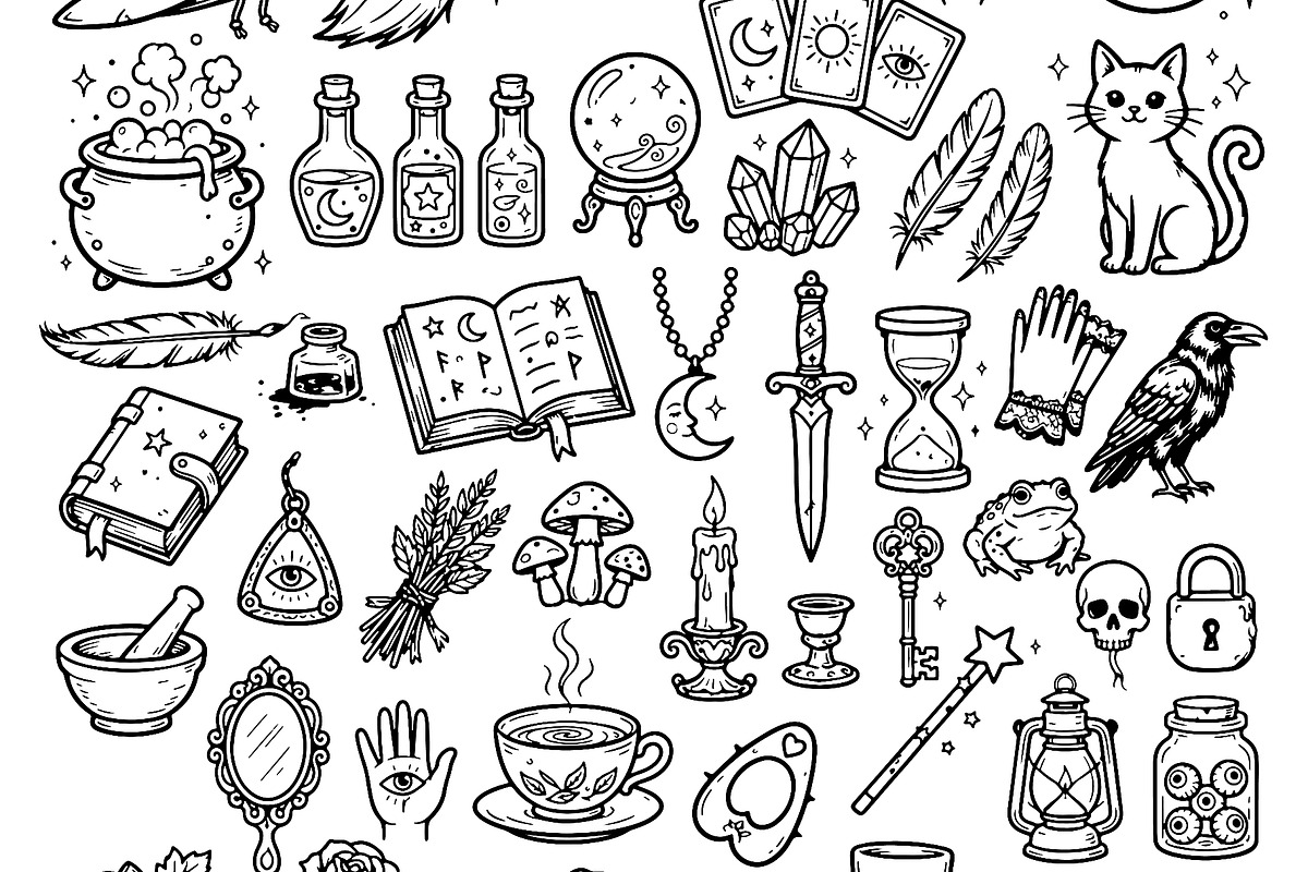 Magical Doodle Elements and Potions, an Object Illustration by Voodz_shop (Photo 2 of 3)