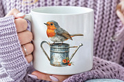 Autumn Robin Bird Clipart, an Illustration by CraftArtStudio (Thumbnail 5 of 6)