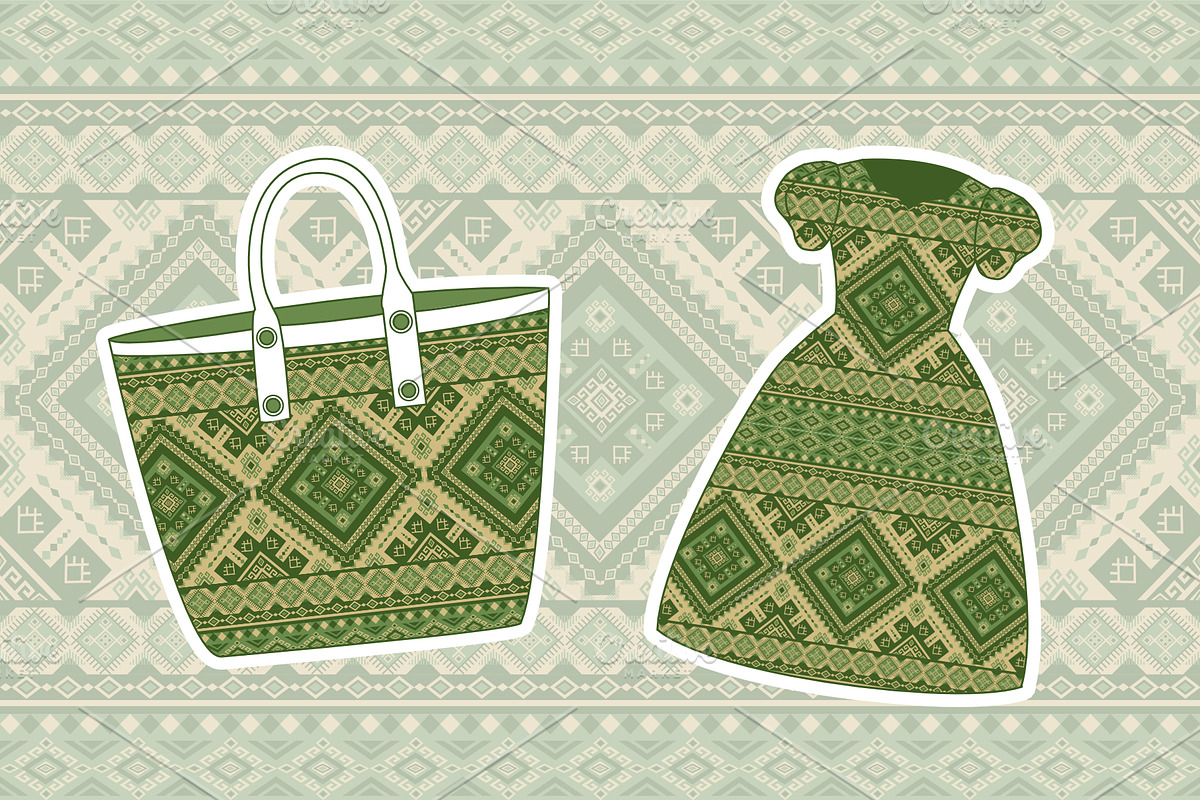 Mustard Green Native Ethnic pattern, a Pattern Graphic by ThaiByGaew (Photo 3 of 5)