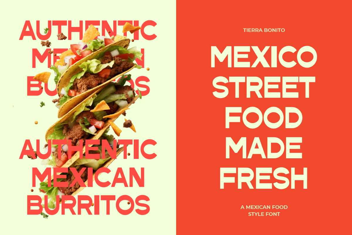 Tierra Bonito Mexican Food Style Fon, a Sans Serif Font by PutraCetol Studio (Photo 4 of 5)