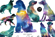 Aurora Silhouettes dogs Clipart, an Animal Illustration by Design Scotch (Thumbnail 1 of 9)