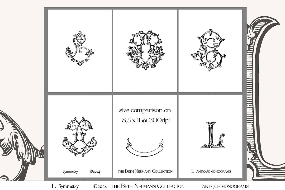 Antique Vintage Monogram Initial L, an Object Graphic by Antique Monograms (Photo 3 of 4)