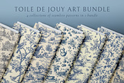 Toile de Jouy Patterns Bundle, a Pattern Graphic by Olya Creative (Thumbnail 2 of 41)