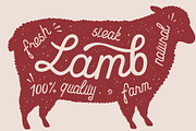 Sheep, lamb, lettering. Silhouette, a Food Illustration by Foxys Graphic (Thumbnail 2 of 3)