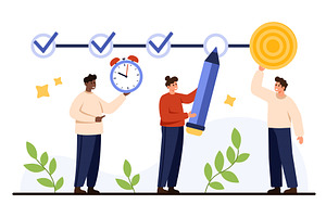 Teamwork Achieving Milestones and, a Finance Illustration by Flashvector