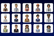 3D Character (Professions) Icon Set, a Characters & Person 3D Model by Flat Icons (Thumbnail 8 of 8)