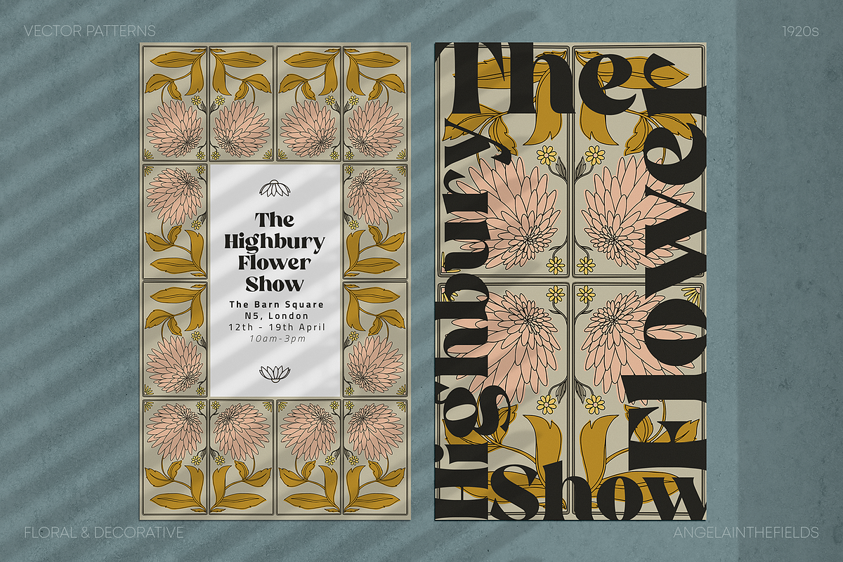 ArtDeco Floral Patterns, a Pattern Graphic by angelainthefields (Photo 13 of 13)