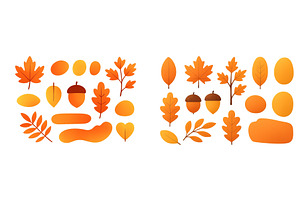 Fall-themed leaf and acorn shapes in, an Illustration by ZinetroN