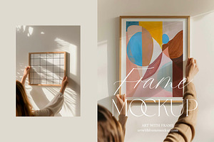 Frame Mockup Woman Hanging A Frame