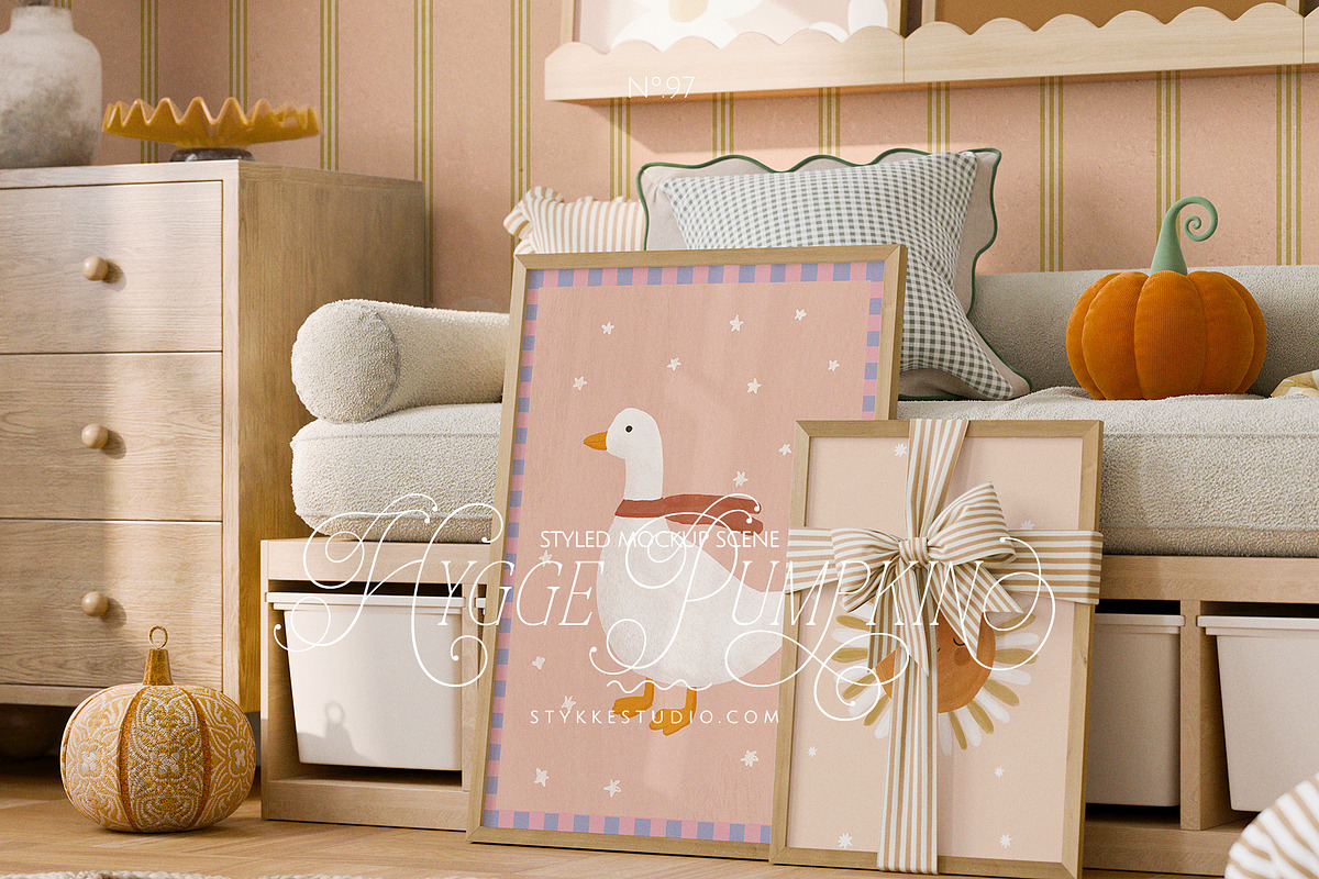 HYGGE PUMPKIN | frame mockup nursery, a Household Mockup by Stykke Studio (Photo 1 of 10)