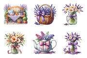 Spring Purple Gingham Clipart Bundle, an Illustration by CreationArt (Thumbnail 3 of 5)