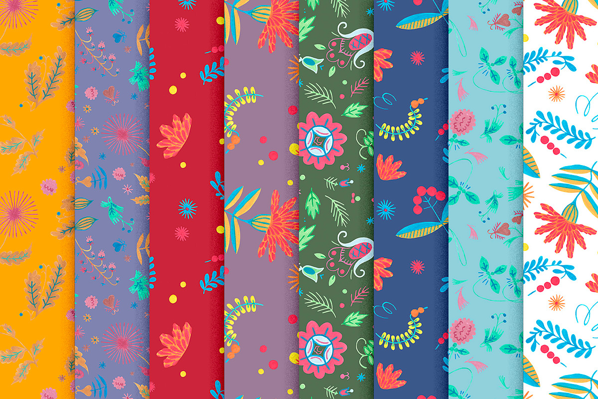 Floral Folklore Pattern Aid Kit, a Texture Graphic by Folkheart (Photo 2 of 6)