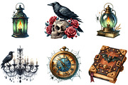 Gothic Antique Halloween Clipart, an Illustration by DreamArtGraphic (Thumbnail 4 of 4)