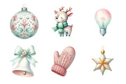 Retro Pastel Christmas Clipart, an Illustration by Design Market (Thumbnail 3 of 5)