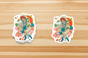 Astronaut Girl Hugging Skeleton, a Branding & Logo Template by Judsart (Thumbnail 3 of 3)