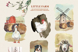 Little Farm Animals Clip Art