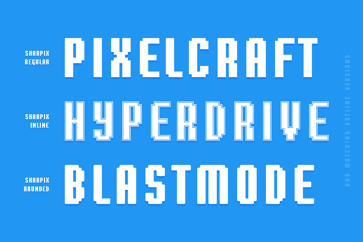 Sharpix - Pixel Font Family, a Sans Serif Font by alpercakici (Photo 3 of 10)