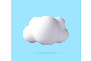 White fluffy cloud 3d illustration, an Object Illustration by Abscent